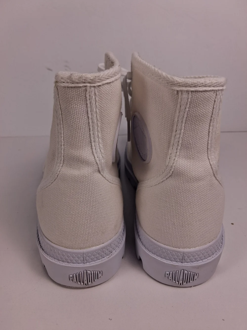 Palladium Pampa Hi Originale Canvas Boots Mens 10 Triple White Combat Minimalist